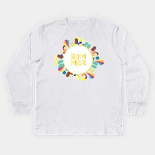 Summer vacation illustration Kids Long Sleeve T-Shirt